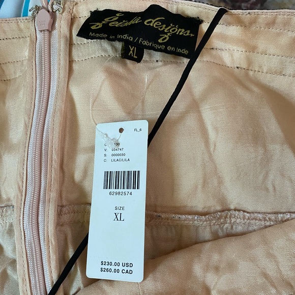 Anthropologie Abstract Pleated Midi Adjustable tie straps Dress XL new - Picture 7 of 10